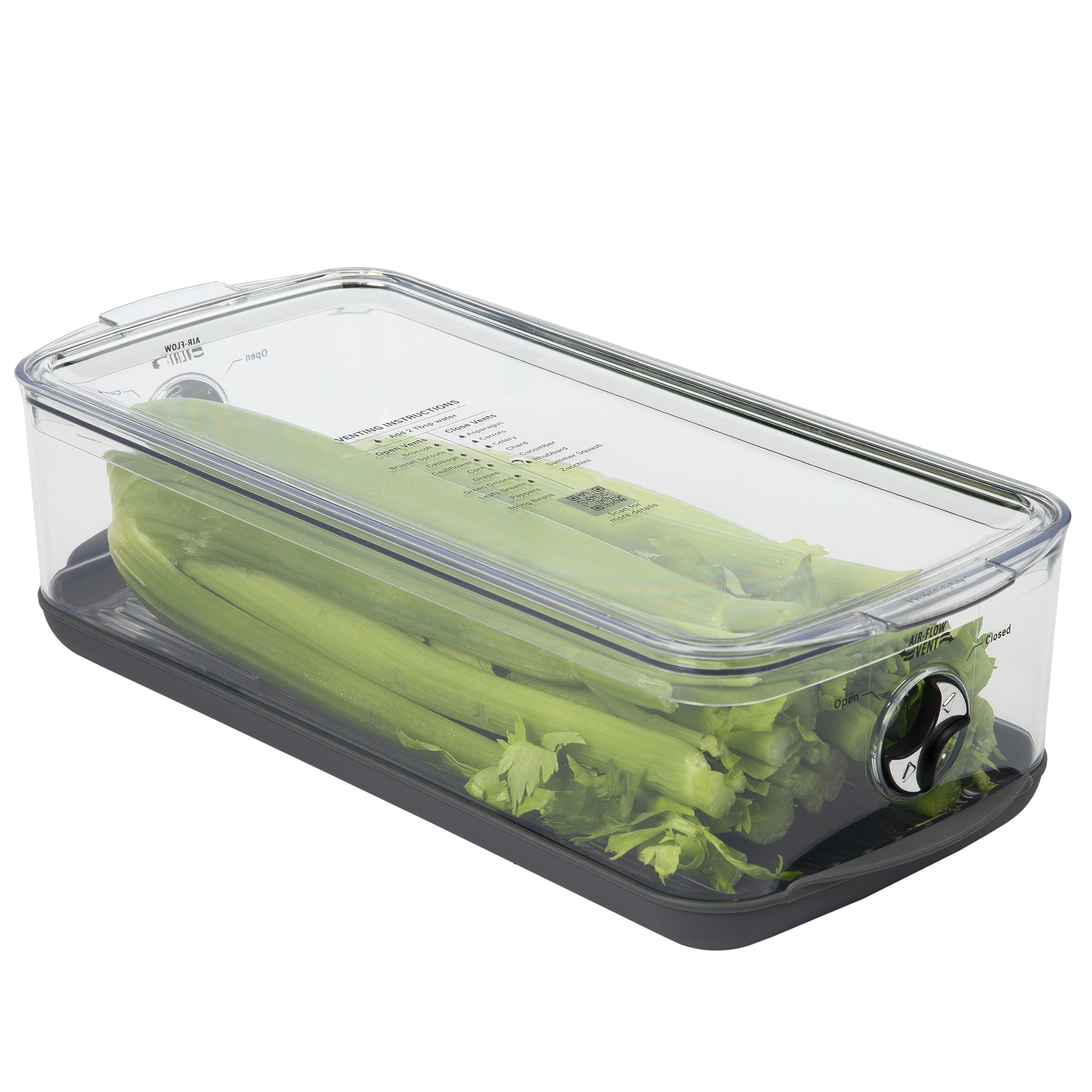 ProKeeper+ by Progressive Stackable Produce ProKeeper Storage Container with Stay-Fresh Vent System (PKS-917 (5.7qt Long Produce))