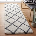 thumbnail image 2 of SAFAVIEH Hudson Shag Jackson Trellis Runner Rug, Ivory/Dark Grey, 2'3" x 8', 2 of 8
