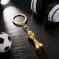 thumbnail image 4 of Yanonmyfd 3 PCS 1：1 Replica 3D World Cup Trophy Golden Keychain Set Charm, Premium Zinc Alloy Football Fan Gift, Sports Event Keys for Backpacks, Bags, Fans & Collectors Souvenir 4×1.85inch, 4 of 8