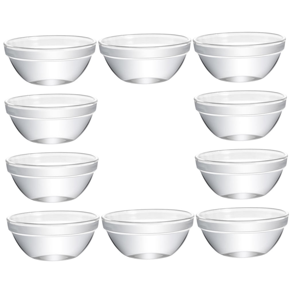 UPKOCH Transparent Glass Dessert Bowls for Home Use Easy to Clean and Perfect for Salads Desserts Fruits 10 Pcs
