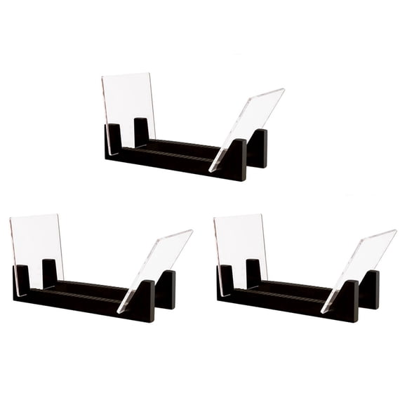 3X Vinyl Record Storage -Vinyl LP Record Rack 13.7 Inches Long -Vinyl Record Holders (Black)
