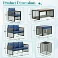 thumbnail image 3 of Vicluke 5 Pieces Patio Set Outdoor Furniture Sets Modern Chair Conversation Sets with Ottoman & Coffee Table for Yard and Bistro,Blue, 3 of 8