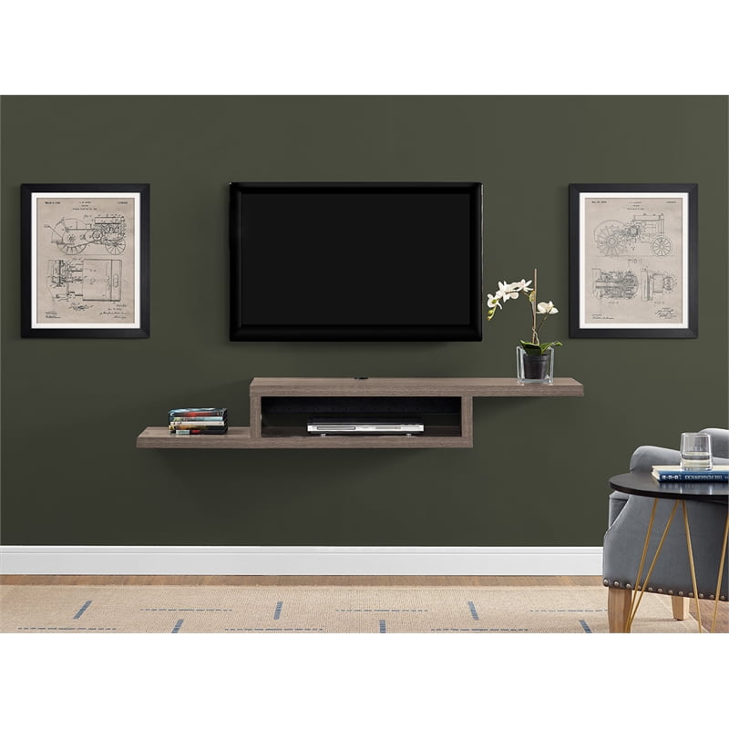 Martin Furniture 48" Shallow Wall Mounted Media Console in Black 