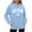 Sky Blue, variant on Hpapadks Hoodie Women Oversized Short Velvet City Print Long Sleeve with Pockets Hooded Sweatshirt for Women Dark Green L
