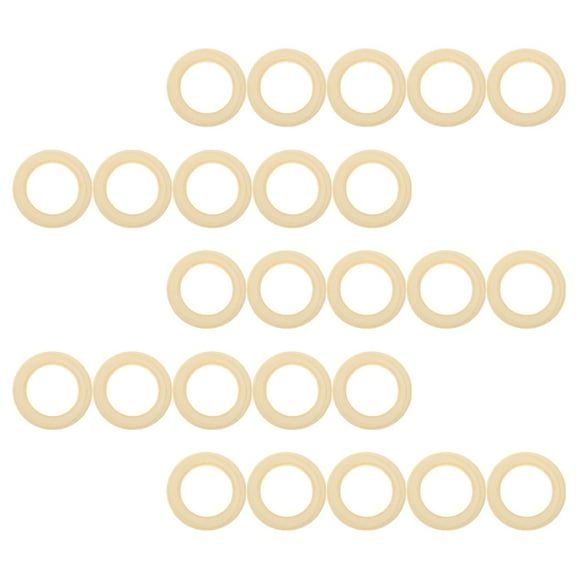 Supvox Unpainted Wood Pieces Rings Wooden Rings 25Pcs
