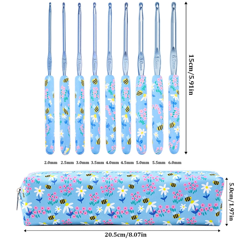 9/12Pcs Ergonomic Crochet Hook for Beginner Knitting Sweater 2.0mm-6.0mm OR 2.0mm-8.0mm Ergonomic Grip Crochet Hook