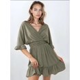 thumbnail image 2 of Textured V-Neck Mini Dress, 2 of 7