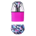 thumbnail image 4 of TiaoBug Nimiya Kids Girls 3Pcs Tankini Swimwear Outfit Hawaiian Print Tank Top Swim Shorts Briefs Swimsuit, 4 of 7
