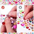 thumbnail image 4 of Colorful Acrylic Rhinestone Stickers for Kids - DIY Gemstone Crafts, Self-Adhesive Heart Design (7.5×13cm) Perfect for Art Projects, Scrapbooking, and Creative Decor, 4 of 7