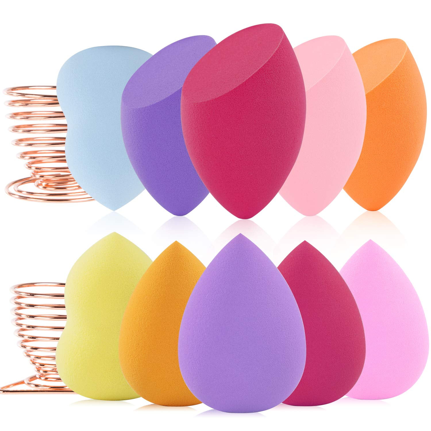 Makeup Sponges Blender Set Beauty Foundation Blending Egg Stand, Cosmetics Sponge Blender