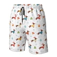 thumbnail image 4 of Rocae winter Snowflake Dachshund for Men's Beach Shorts Casual Elastic Waist Drawstring Summer Beach Shorts,S-3XL-X-Large, 4 of 6