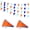 Blue Orange & Dark Blue, variant on 100 Feet 60 Pcs Purple White and Black Pennant Banner Flag String Hanging Triangle DIY Flag, Bunting Streamers Decoration for Grand Opening, Birthday, Wedding Celebration (Purple White & Black)