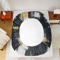 thumbnail image 5 of jejeloiu Graffiti Geometric Design Bed Sheets,Gray Black Gold King Sheets For Adult 4pcs, 5 of 7