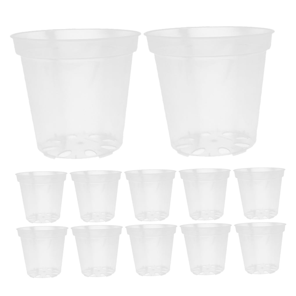 Masteelf 40pcs Round Clear Plastic Nursery Pots with Drainage Holes for Orchids 3 Inch Ideal for Indoor and Outdoor Gardening