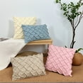 thumbnail image 6 of Unique Bargains Pack of 2 Soft Solid 3D Weaving Throw Pillow Covers Blue 20" x 12", 6 of 7