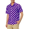 thumbnail image 4 of INSPIRE CHIC Men's Summer Polka Dots Shirt Button Down Short Sleeves Pattern Shirts XL Purple, 4 of 7