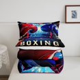 thumbnail image 4 of Ensemble de Couette Boxe Rouge Bleu Gants de Boxe Ensembles de Literie Complet, Couette de Compétition de Combat Insert de Couette de Jeu Thème Sportif Décoration de Chambre, 4 of 5
