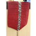 thumbnail image 3 of The HomeCentric Handmade Decorative Table Runner 72’’ x 14’’ Silk Beaded with Crystal Rhinestone Embroidery - Deep Red Pleated, 3 of 4