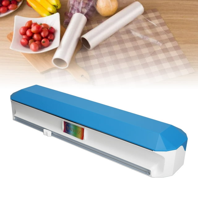 Plastic Wrap Dispenser with Cutter, ABS Material Slide Cutter Precise Cutting Mechanism for Cling Film Aluminum Foil Baking Paper