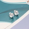 thumbnail image 4 of LeCalla 925 Sterling Silver Reversible Small Huggies Hoop Earrings Jewelry for Women and Teen 11MM, 4 of 9