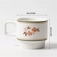 thumbnail image 2 of Bonita taza de cerámica apilable de 300 ml con diseño de rayas en relieve. Juego de 1 for café con leche en cafeterías., 2 of 5