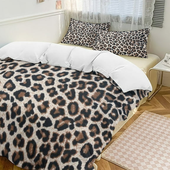Leopard Print Bedding Set Couple Bedclothes Pillowcase Customized Home Textiles Bed Set for Bedroom Decoration