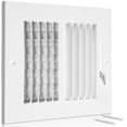 thumbnail image 6 of Ceiling Register - Air Vent Covers for Home Ceiling or Wall - 8X6 inch (Duct Opening) 2-Way White Grille Register Cover with Adjustable Damper for HVAC Heat and Cold Air Conditioner, 6 of 8
