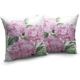 thumbnail image 2 of Pink Hydrangea Pillow Covers 18x18 Set of 2 Spring Summer Decorative Pillow Covers Flower Throw Pillow Case Square linen Cushion Case for Outdoor Living Room Couch Sofa, 2 of 6