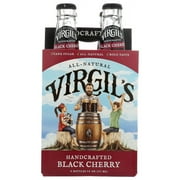 Virgil's Black Cherry & Cream Soda Pop, 12 Fl Oz 4 Pack Glass Bottles