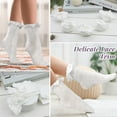 thumbnail image 2 of GIRACOA 8 Pairs Lace Ruffle Frilly Ankle Socks for Women, Ruffle Frilly Lolita Sock with A Laundry Bag(White), 2 of 7