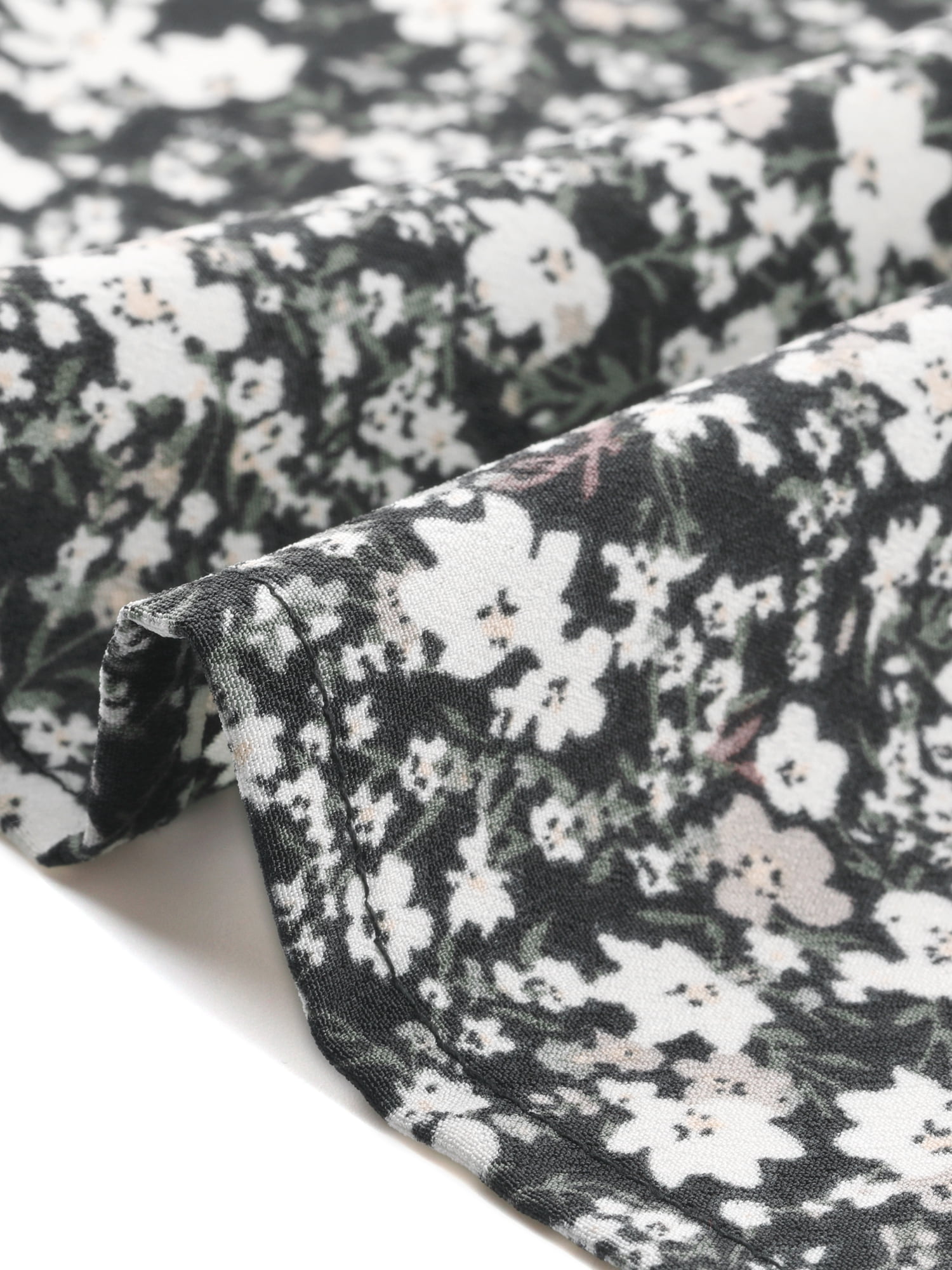 DARING DIVA Women's Babydoll V Neck Floral Blouse S Black