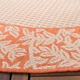 thumbnail image 4 of Safavieh Courtyard Regent Oriental Indoor/Outdoor Area Rug, Natural/Terracotta, 5'3" x 5'3" Round, 4 of 13