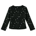 thumbnail image 4 of XADYUY Girls Long Sleeve Shirts 10-12 Pleated Polka Dot Crewneck T Shirts for Girls Fall Basic Girls Tops Cute Girls Tunic Tops,7-8 Years, 4 of 5