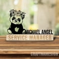 thumbnail image 2 of Craftnamesign Custom Wooden Panda Bear Desk Name Plate, Animal Lover Metal Nameplate for desk, 2 of 5
