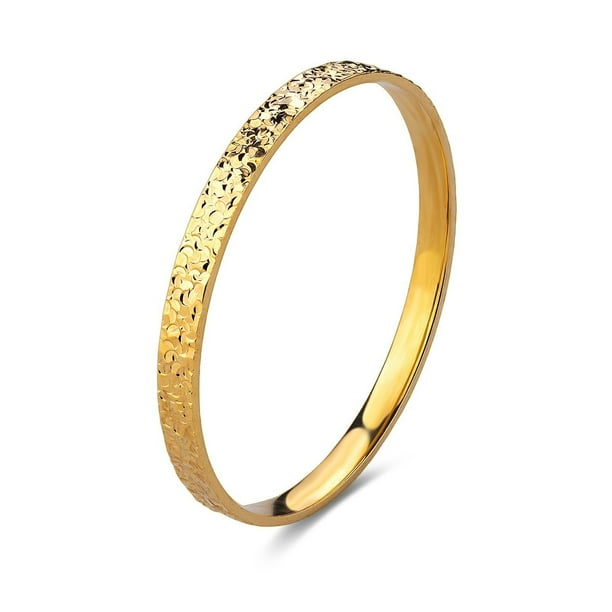 Pulsera chapada en oro para mujer con textura ancha de copo de nieve