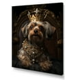 thumbnail image 2 of Designart "Crowned Royal King Yorkshire Dog" Animals Canvas Wall Art - Traditional Brown Dog Entryway Wall Art, 2 of 6
