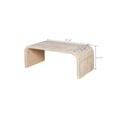 thumbnail image 7 of Coffee Table with Curved Art Deco Design, Vintage Rectangle Coffee Table, Farmhouse Accent Center Table Low Cocktail Tea Table with Rounded Corners for Living Room Dining Room, Antique White, 7 of 7