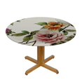 thumbnail image 3 of WYYP Birds Flowers Rococo Round Tablecloth Outdoor Fitted 100% Polyester Waterproof Resistant Fabric White, 3 of 8