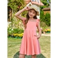 thumbnail image 3 of Girls Dress Summer Ruffle Sleeve Mesh Casual Party Dresses with Pockets for Kids, 3 of 18