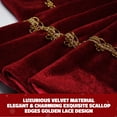 thumbnail image 3 of Lomyolo 48Inch Christmas Tree Skirt - Luxury Velvet with Sparkling Gold Lace Trim, Scalloped Edge Xmas Tree Skirt for Merry Christmas Party Gift Holiday Home Decor-Red, 3 of 7