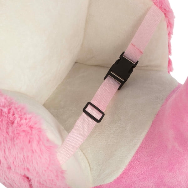 Happy Trails Rocking Horse - Plush Flamingo Animal Rocker for Ages 3 and Up