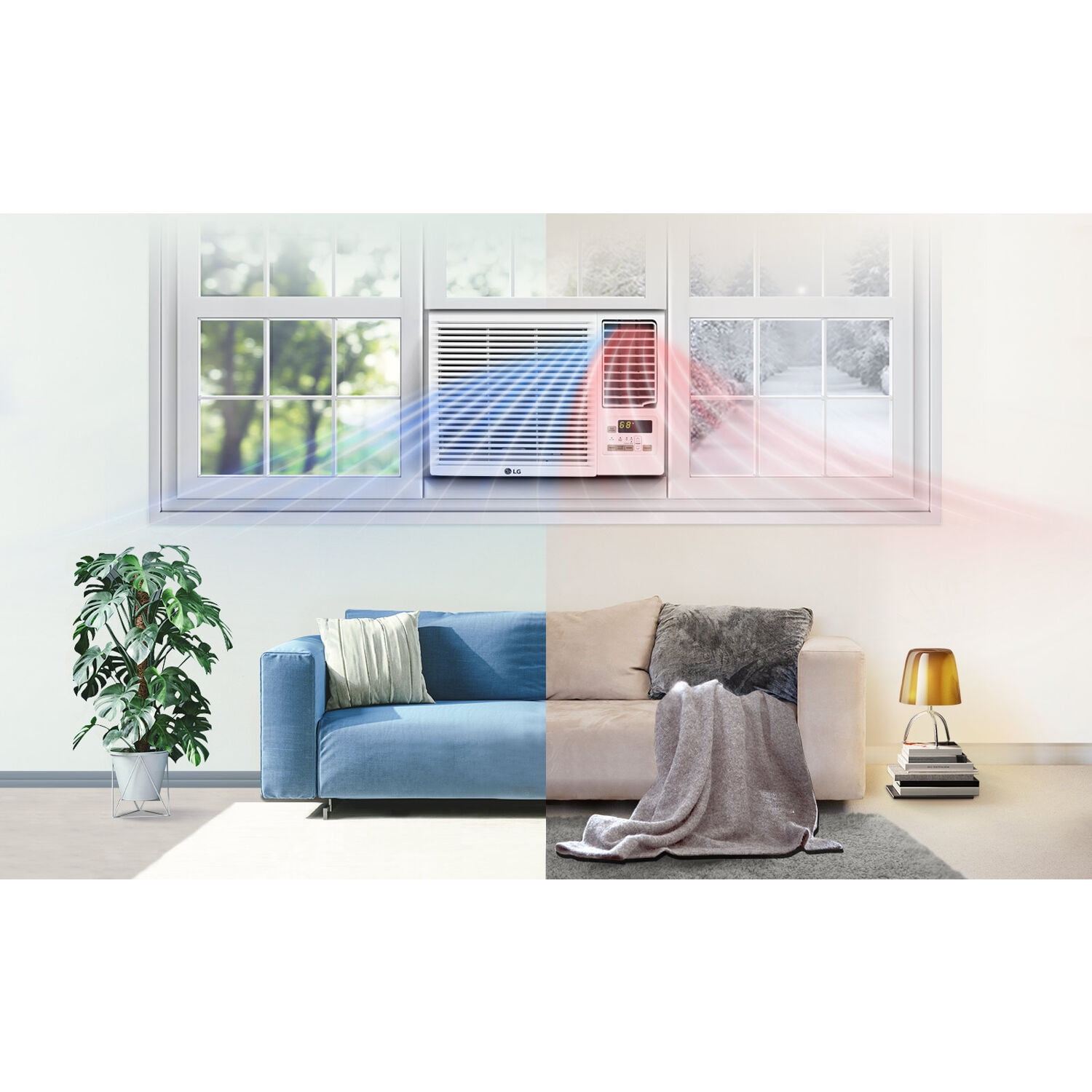 LG 115V 14,000 BTU DUAL Inverter Smart Window Air Conditioner, Cools 800 Sq. ft.