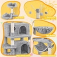 thumbnail image 7 of Yaheetech 67.1" H Large Cat Tree with 2 Big Condos and 1 Basket, Light Gray, 7 of 7
