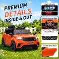 thumbnail image 4 of UBesGoo Licensed Land Rover Ride On Car, 12V Electric Car for Kids, Toddler Car Toy with Remote Control, LED Lights & Bluetooth, Ages 2-5, Orange, 4 of 9