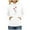 White, variant on Fesfesfes Women Hooded Solid Color Printing Drawstring Hood Long Sleeves Sweater Tops