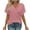 C-Pink932, variant on DHFJKG T-Shirts Women's Summer Solid Color Short Sleeve V-Neck Top Bat Wing Sleeve Shirt Versatile Tee Classic Tops