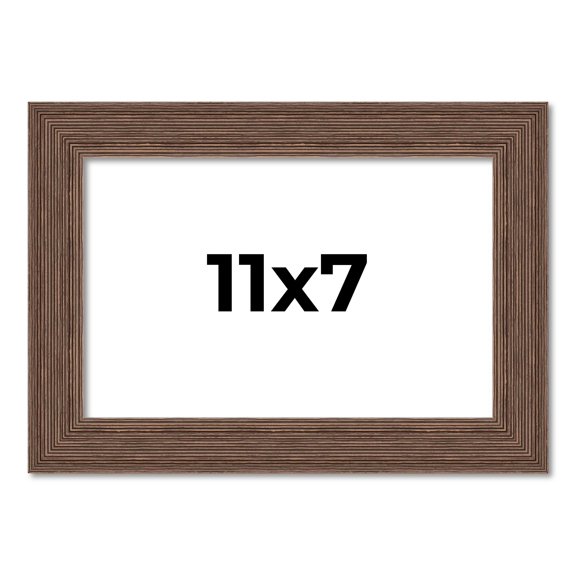 11x7 Frame Brown Farmhouse Solid Wood Picture Frame Width 1.5 Inches | Interior Frame Depth 0.5