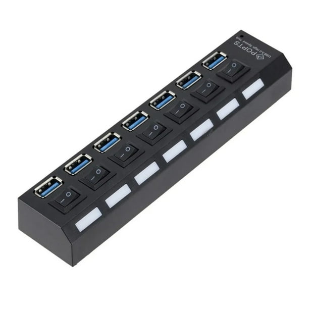 Usb Hub 3.0 Distribuidor Usb 3.0 Multi con Adaptador de Alimentación Adaptador de Alimentación Usb Multi Expander de 7 Puertos