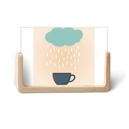 Rain Cloud Cup Sle Face Weather Photo Wooden Photo Frame Tabletop Display