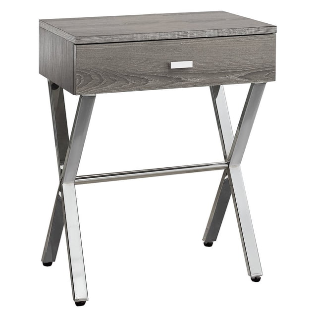 Mesa de Noche Monarch Specialties 56x30x46 cm Taupe Oscuro